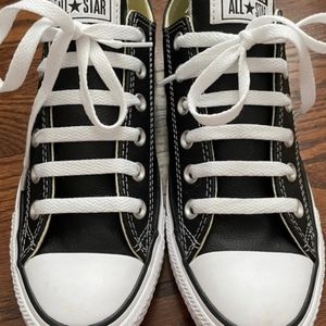 Black leather Converse